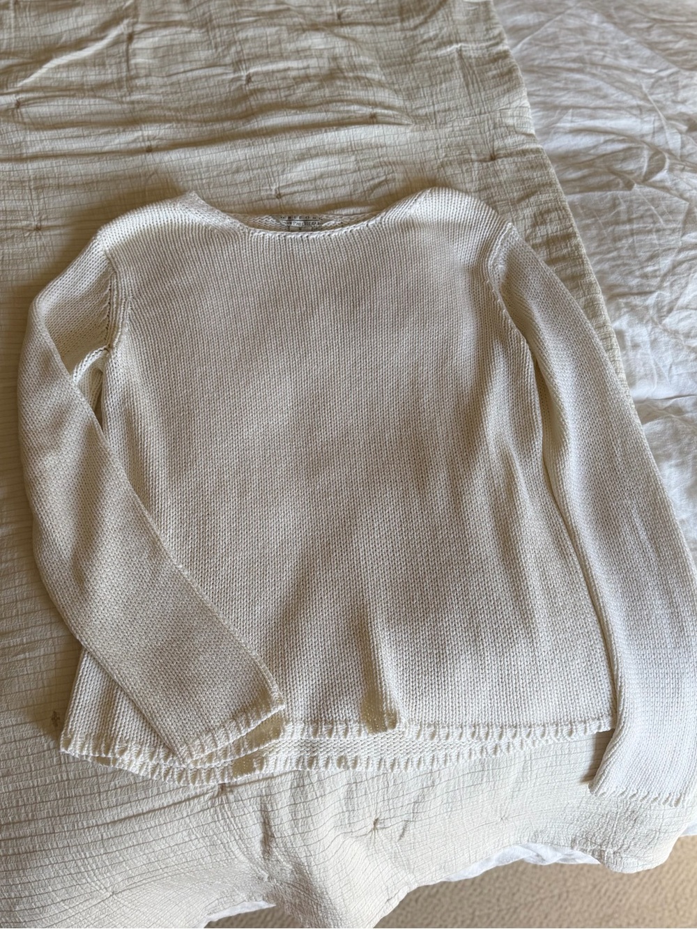 Boatneck Cream Knit Sweater